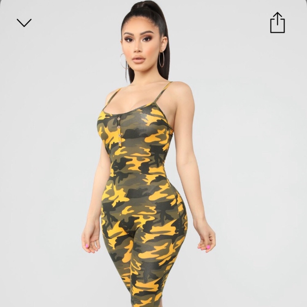 Ground Work Camo Romper-Mustard ‼️